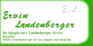 ervin landenberger business card